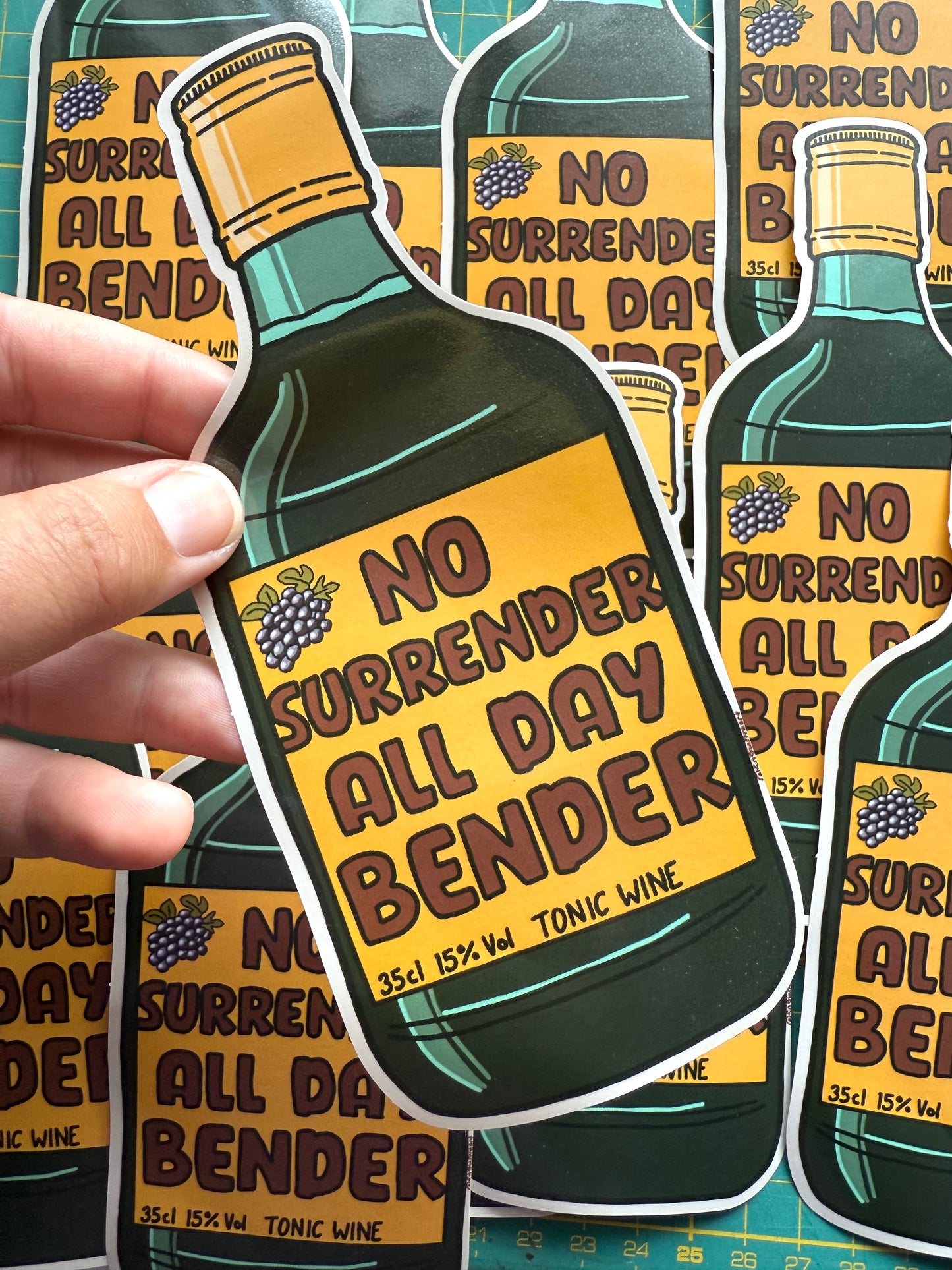 No Surrender All Day Bender Buckfast Sticker