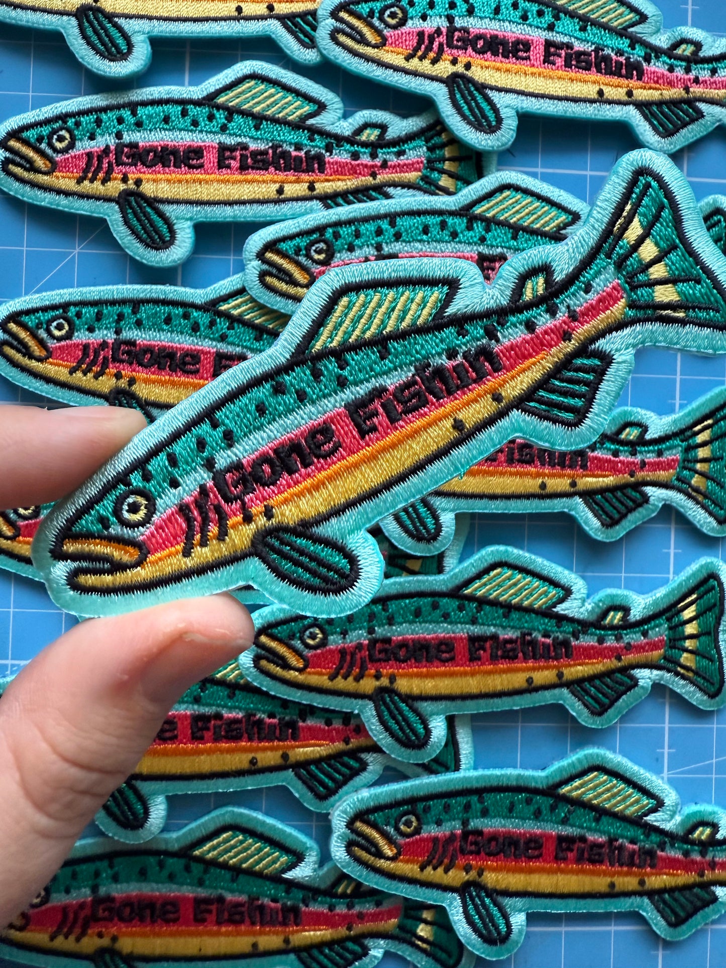 Gone Fishin’ rainbow trout patch