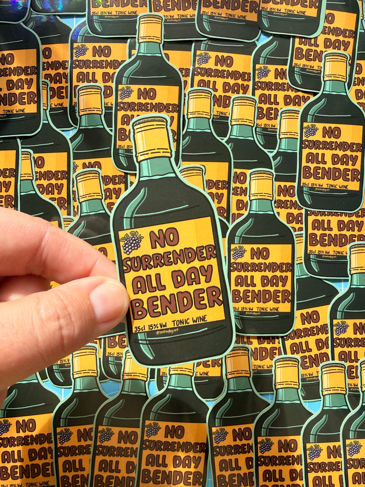 No Surrender All Day Bender Sticker