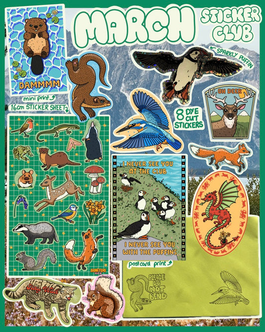 March Sticker Club - Celtic Critters
