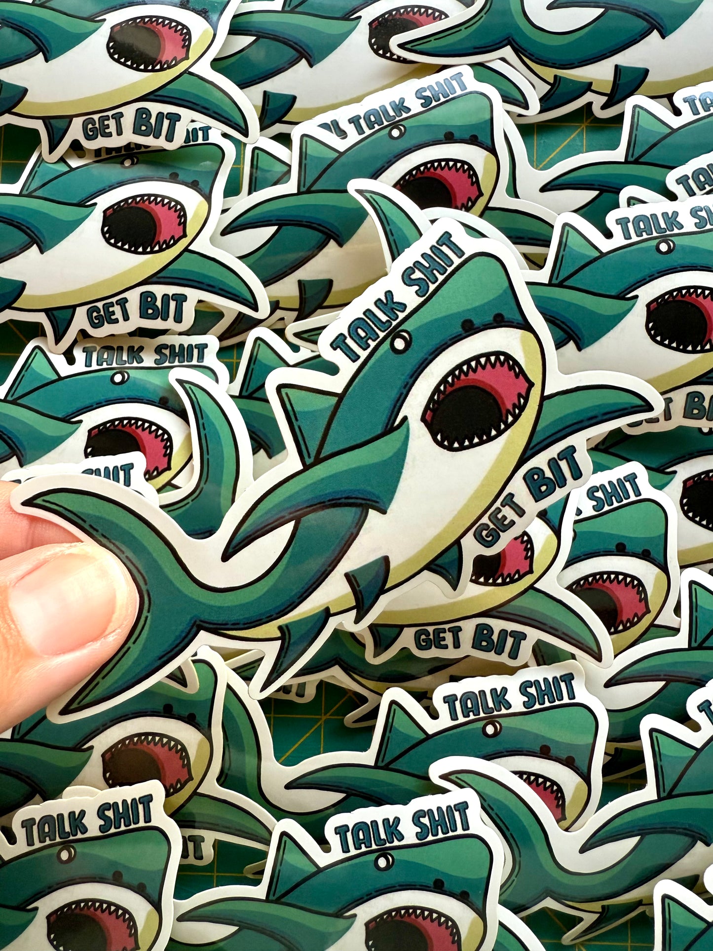 Talk Shit Get Bit Shark Sticker