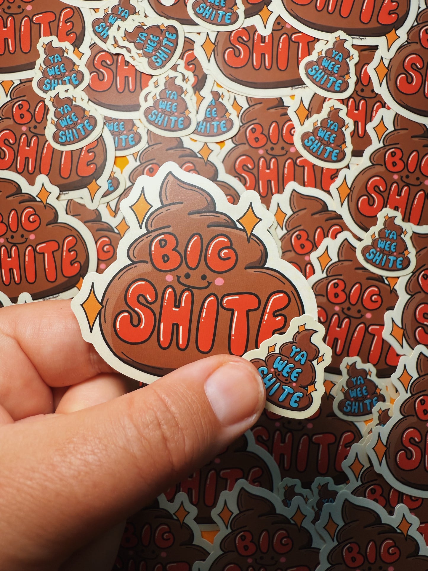 Poo Stickers. Big Shite and Wee Shite