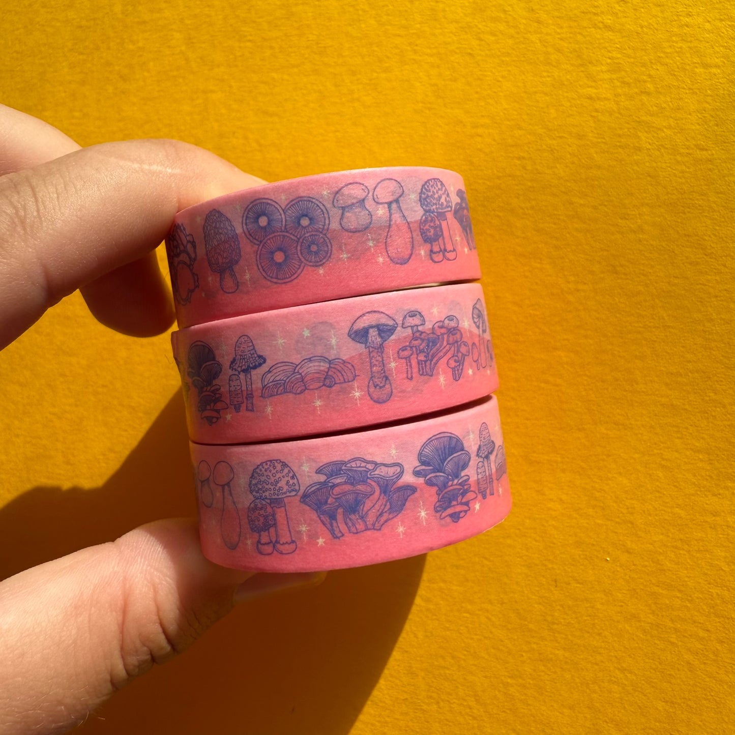 Pink and Blue Mushroom / Fungi Washi Tape