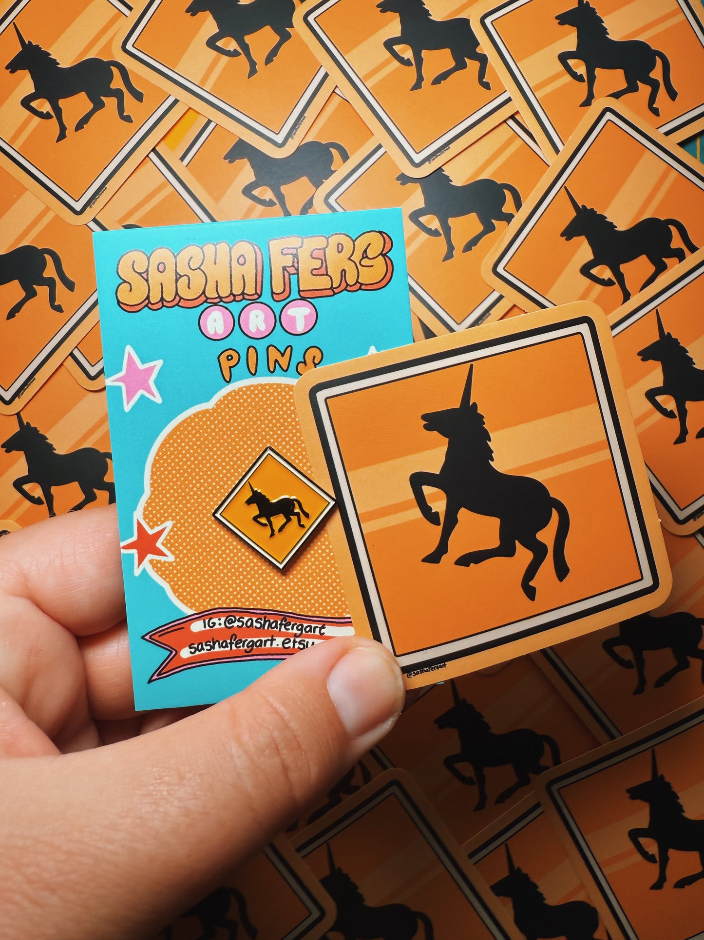 Horse Crossing Sign | Unicorn Crossing Pin