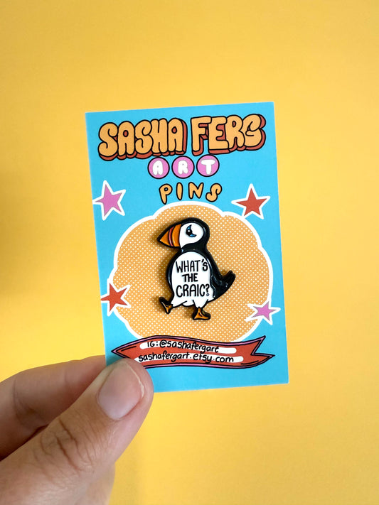 Whats the Craic Puffin Pin