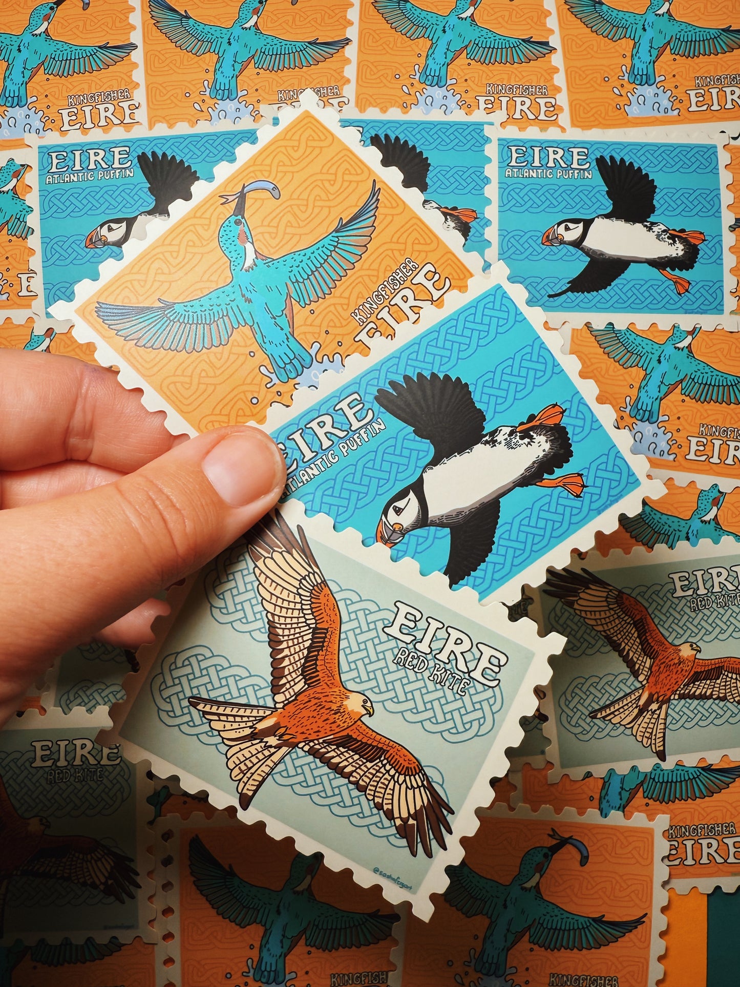 Irish Bird Stamp Stickers