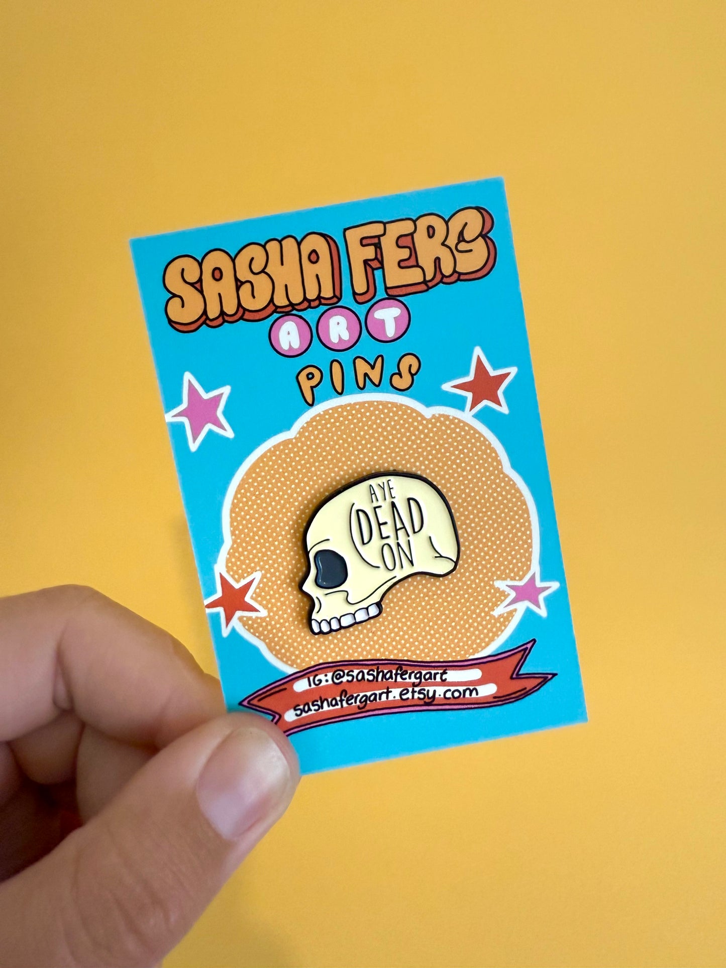 Aye Dead On Skull Pin