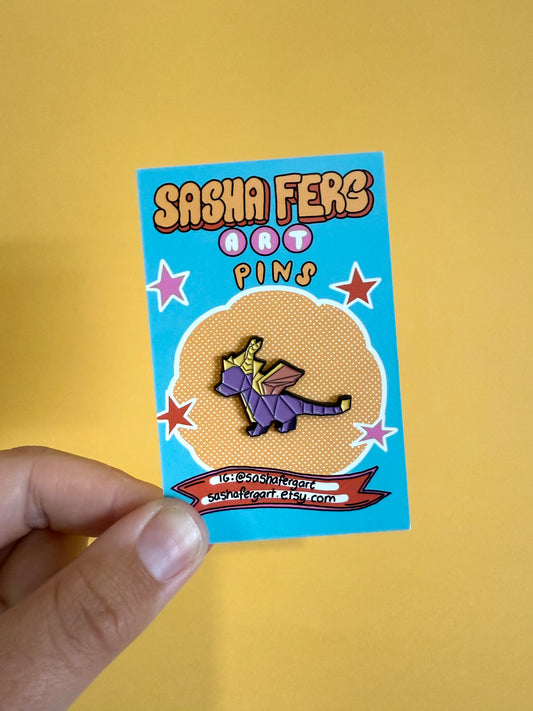 Purple Dragon Origami Pin