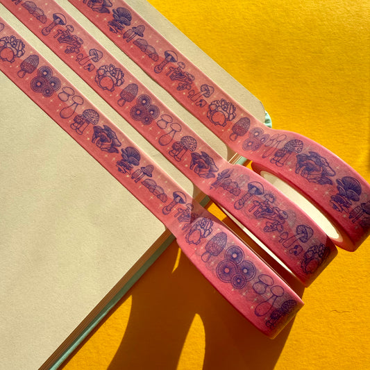 Pink and Blue Mushroom / Fungi Washi Tape
