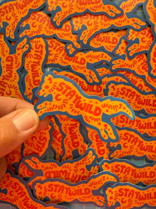 Stay Wild Wolf Sticker
