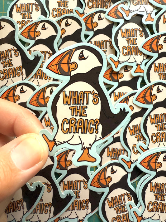 Whats the Craic Puffin Sticker