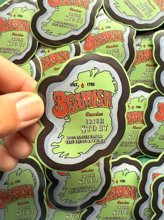 Irish Stout Bar Mirror Sticker
