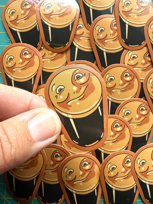 Moon Smile Pint Sticker