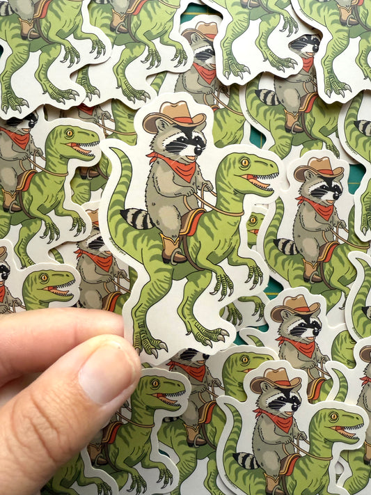 Cowboy Racoon Sticker