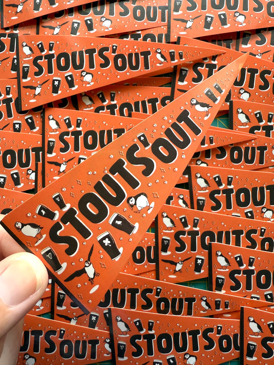 Stouts Out Fleg Sticker