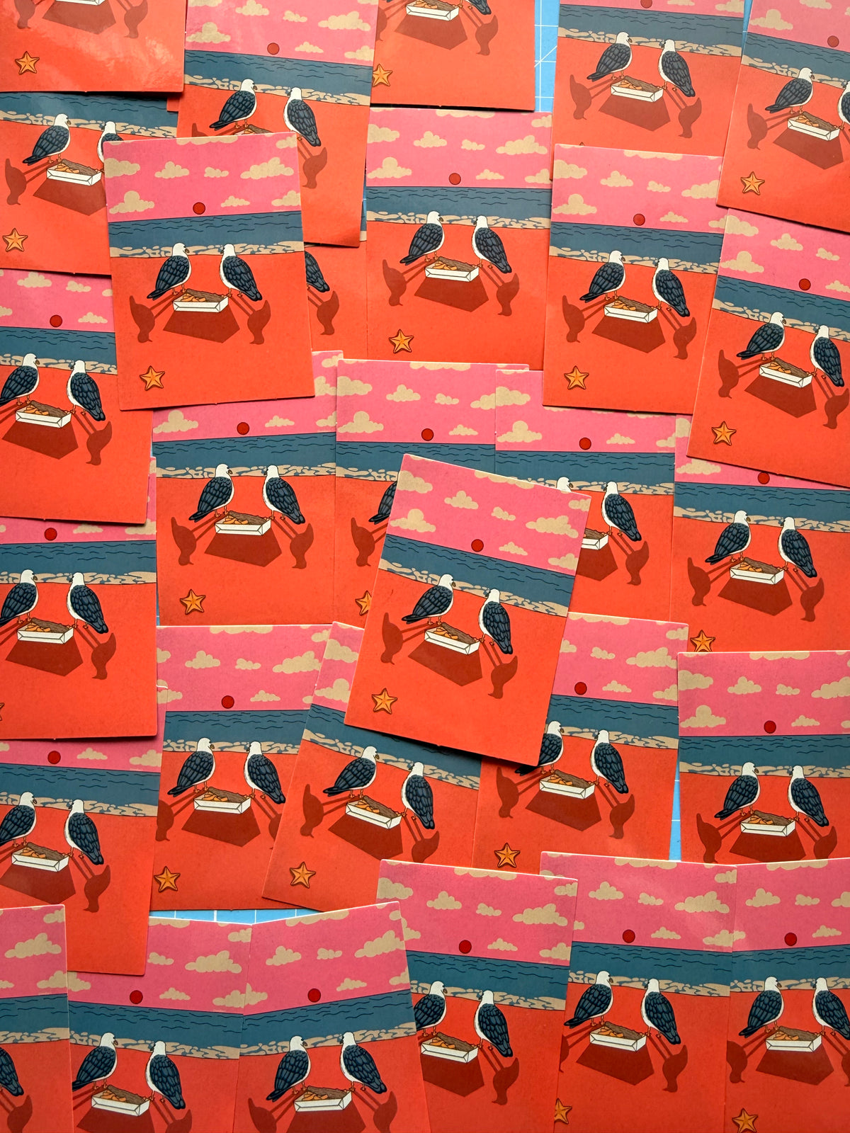 Sunset Seagull Sticker