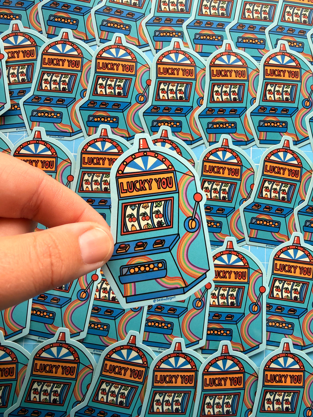 Lucky You Slot Machine Sticker