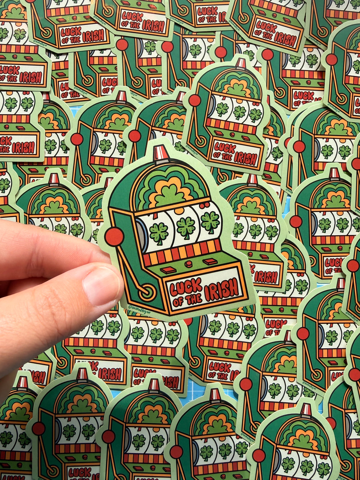Luck of the Irish Slot Machine Sticker