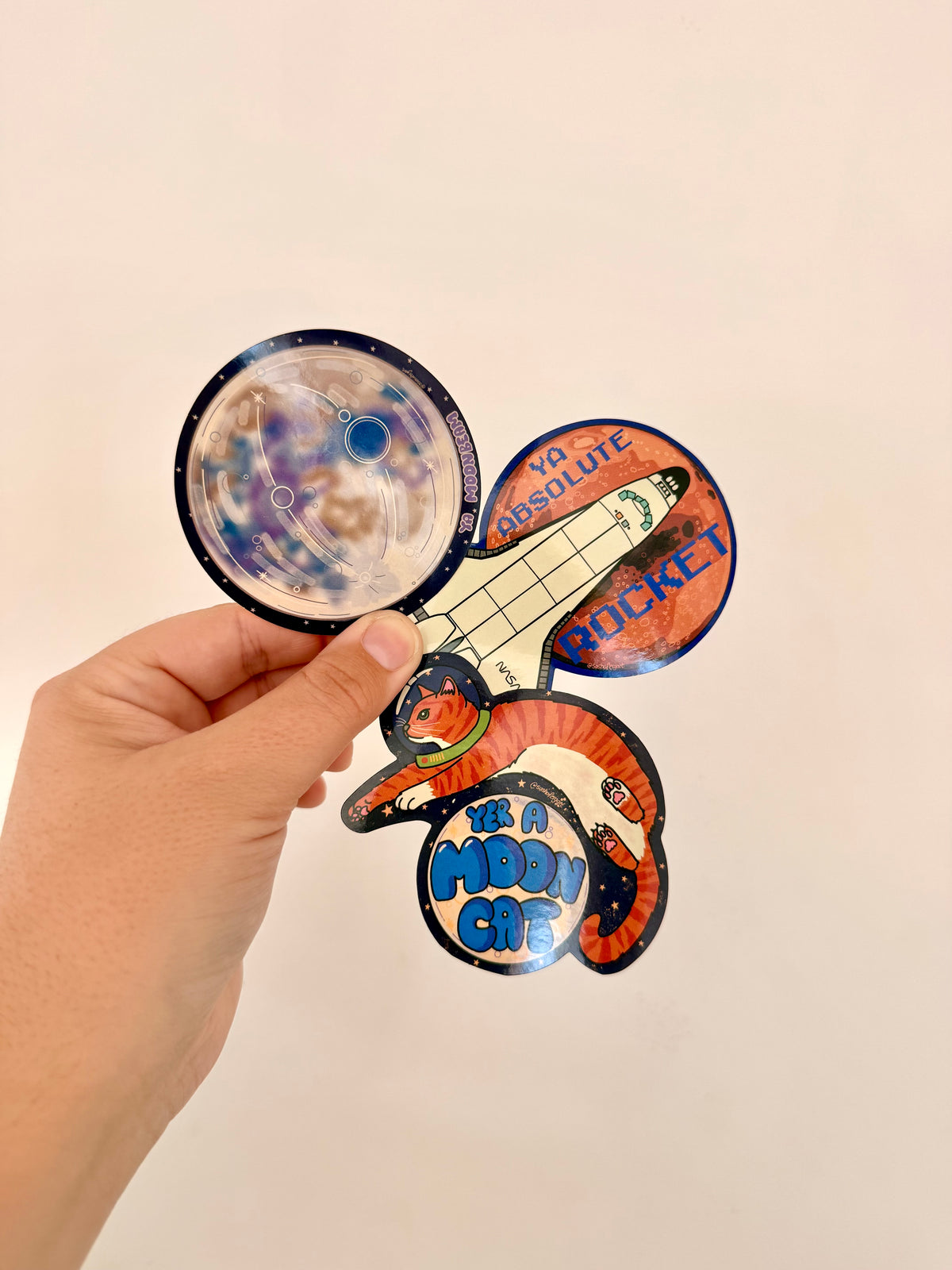 Space Stickers! Ya Moon Beam, Moon Cat and Ya Rocket