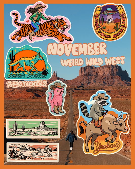 November Sticker Club - Weird Wild West